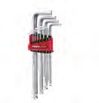 Jgo llaves allen 5109XLBS de 1/16-1/2" de 10 pzs. PULGADAS (punta de bola) FORCE