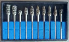 JGO. LIMAS ROT. BURS METAL DURO 10 PCS ESPIGA 1/8" DOHRE