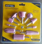 JGO DE PIEDRAS EJE DE 1/4" UYUSTOOLS PDM010 DE 10PZS