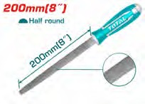 LIMA MEDIA CAÑA 8" ANCHO 3/4" ESPESOR 1/4 TOTAL