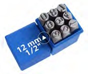 JGO. DE NUMEROS DE GOLPE 12 MM. 9 PZS.